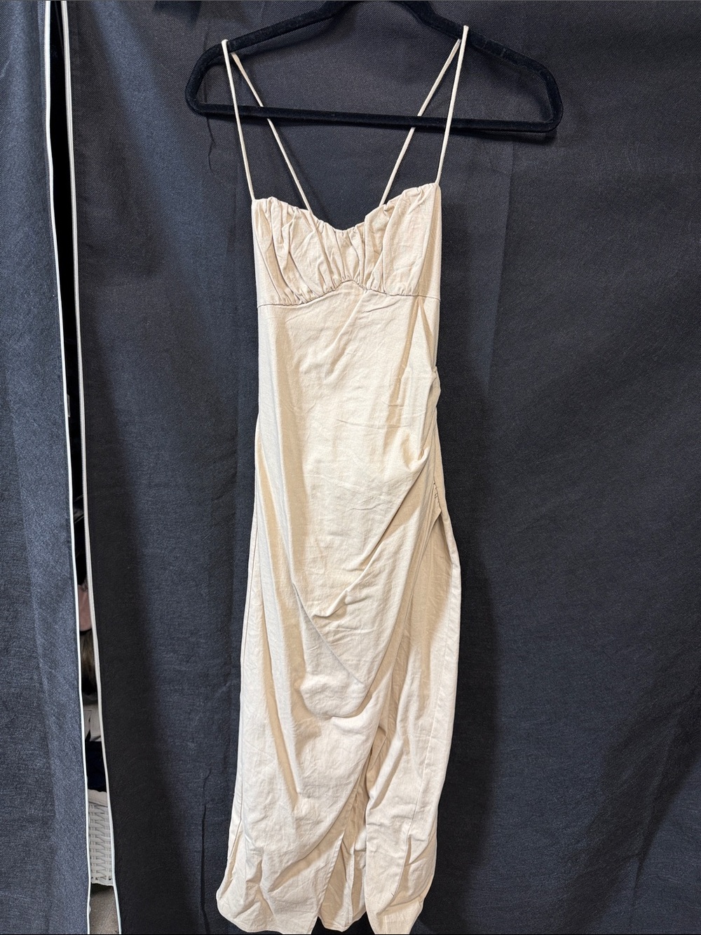 Zara cream linen dress